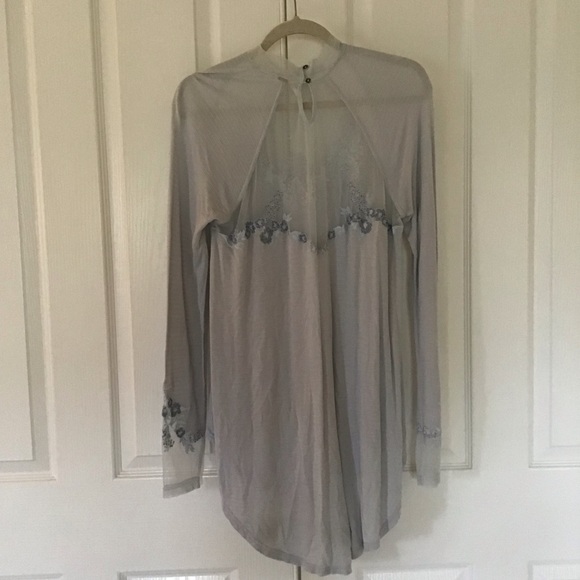 Free people floral mesh dress blue S - Picture 3 of 6